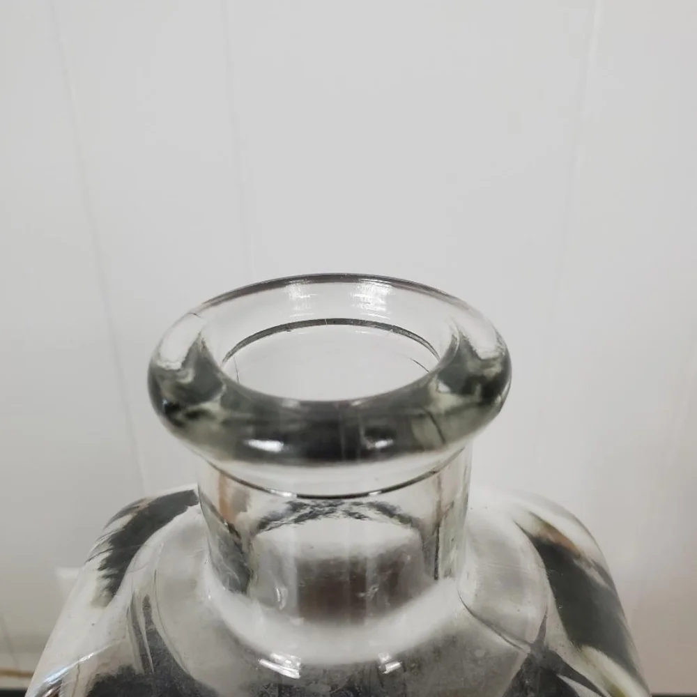 Black Vintage *EMPTY* Typography Glass Liquor Bourbon Decanter